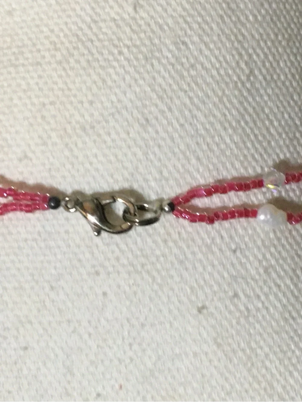 Pink & Orange Beaded Double Strand Necklace